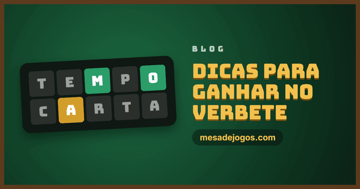 Tabuleiro do Verbete com um chute colorido, título do post ao lado
